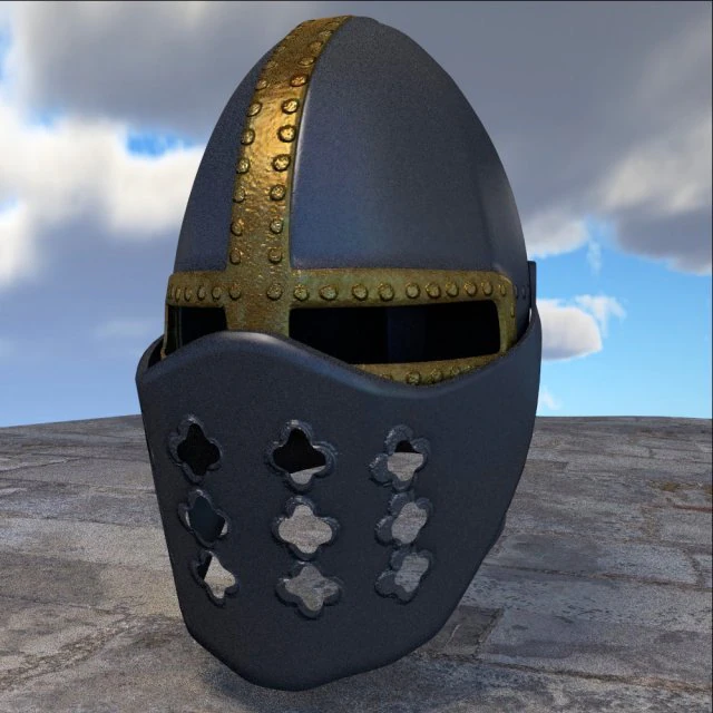 十字軍の兜 3Dモデル .c4d .max .obj .3ds .fbx .stl .blend 