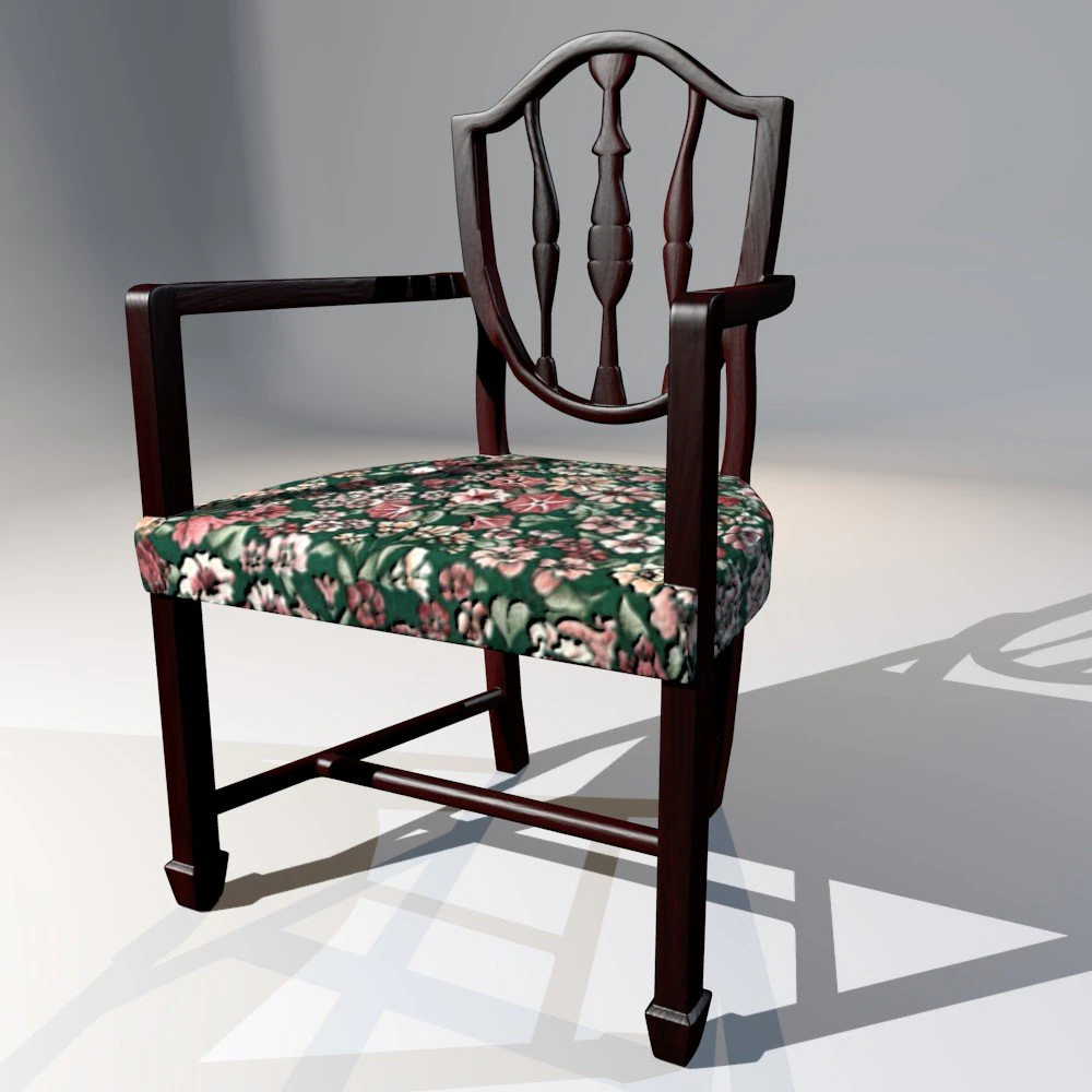 edwardian dining chair 3D Model .c4d .max .obj .3ds .fbx .stl .blend
