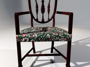 edwardian dining chair 3D मॉडल