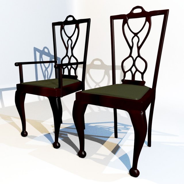 dining chair set 3D मॉडल .c4d .max .obj .3ds .fbx .stl .blend 