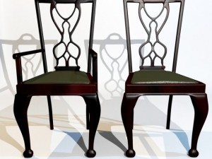 dining chair set 3D मॉडल