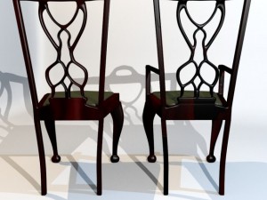 dining chair set 3D मॉडल