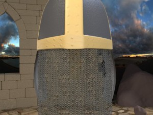medieval knight helmet Model 3D