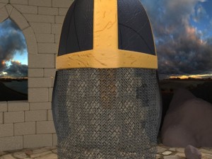 medieval knight helmet Model 3D