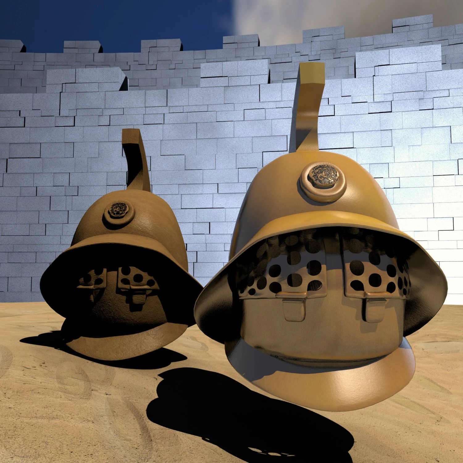 ancient gladiator helmet 3D Model .c4d .max .obj .3ds .fbx .stl .blend 
