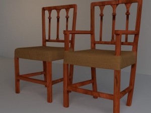 victorian dining chair set Modelo 3D