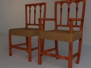 ensemble de chaises de salle à manger victorienne Modèle 3D