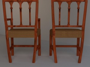 victorian dining chair set Modelo 3D
