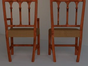 victorian dining chair set 3D Model
