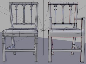 victorian dining chair set Modelo 3D