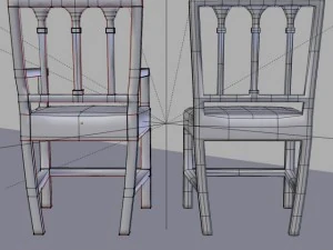 victorian dining chair set 3D Model
