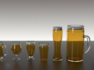 glass  beer bottle collection 3D Model