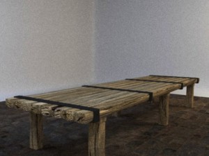 rough wooden table Modelo 3D