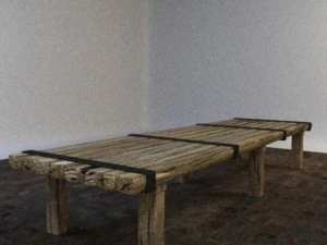 荒い木のテーブル 3Dモデル
