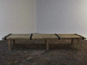 rough wooden table 3D Model