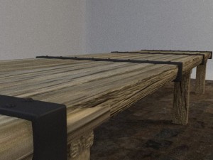 rough wooden table 3D Модель