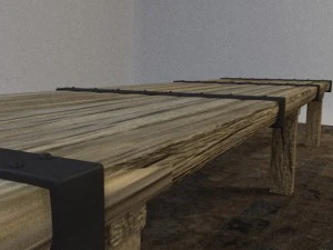 rough wooden table 3D Model