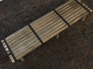 rough wooden table 3D Модель