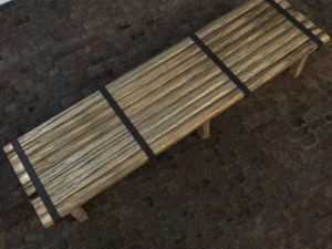 rough wooden table 3D Model