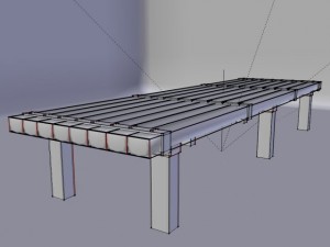 rough wooden table 3D Модель