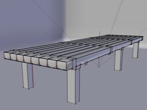 rough wooden table 3D Model