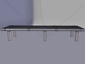 rough wooden table 3D Модель