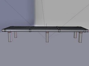 rough wooden table 3D Model