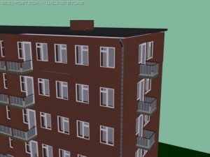 russian building of 5 floors 3Dモデル