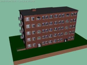 russian building of 5 floors 3D Модель