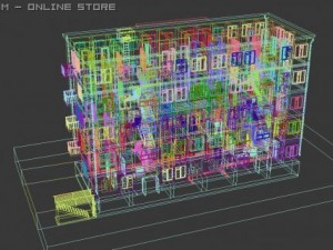 russian building of 5 floors 3D Модель