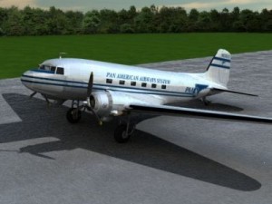 douglas dc3 panam 3D मॉडल