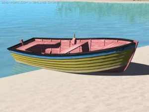 stara łódź wiosłowa Model 3D