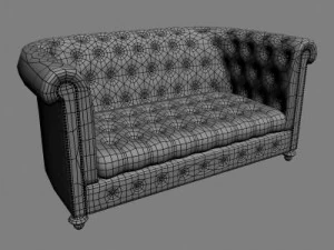chesterfield couch 3D Model