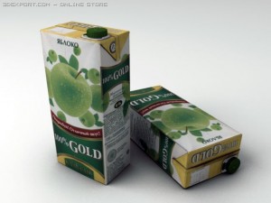 juice carton pack 100 gold Modelo 3D
