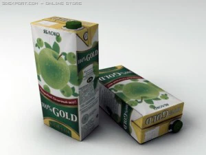embalagem cartonada de suco 100 ouro Modelo 3D