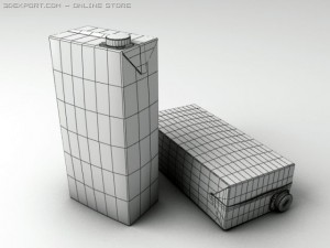 juice carton pack 100 gold 3D 모델