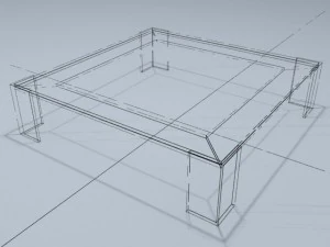 square coffee table 01 3D Model
