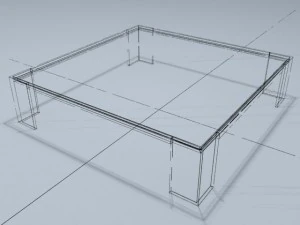 square coffee table 01 3D Model