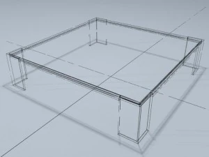 square coffee table 01 3D Model