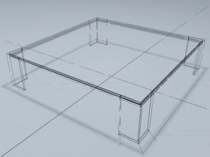 square coffee table 01 3D Model
