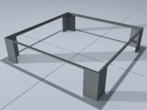 square coffee table 01 3D Model