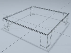 square coffee table 01 3D Model