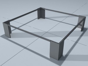 square coffee table 01 Modelo 3D