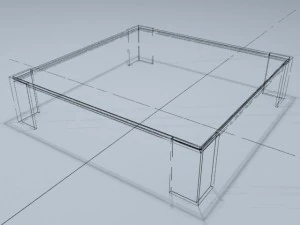 square coffee table 01 3D Model
