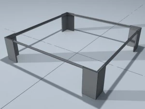 square coffee table 01 3D Model