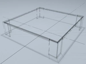 square coffee table 01 3D Model