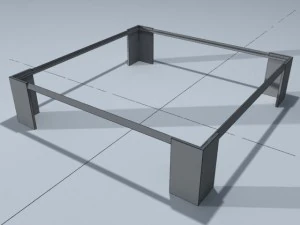 square coffee table 01 3D Model
