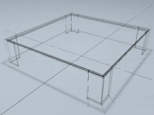 square coffee table 01 3D Model