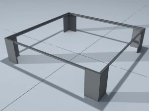 square coffee table 01 3D Model