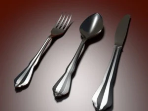 tableware spoon fork knife 3D Model